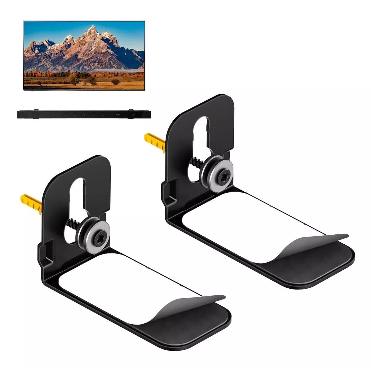KUANGYE - Soporte Para Parlantes Y Soundbar 2 Unid A Muro 90°