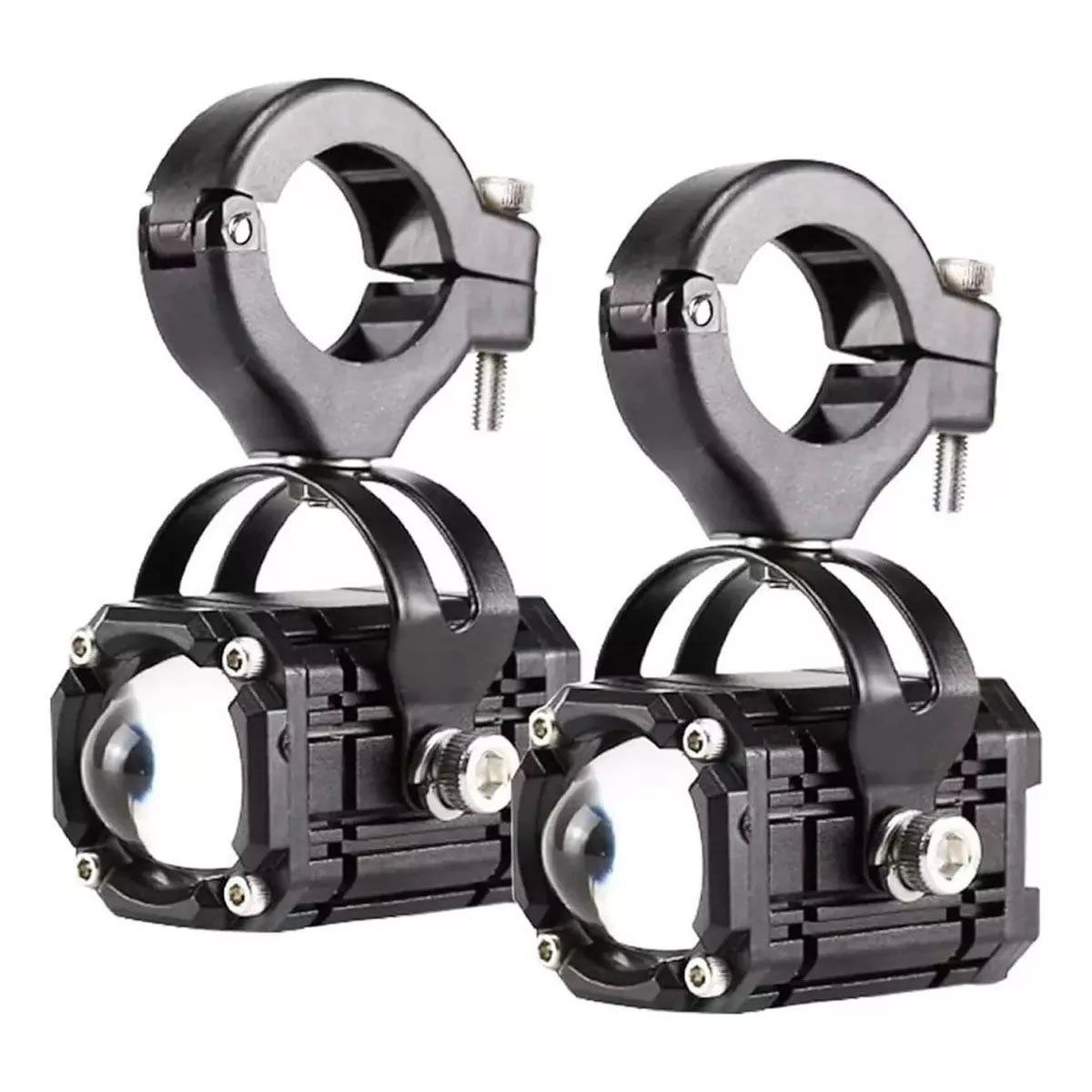 EDWINAYY - Par Luces Led Auxiliares Faros De Lupa Para Auto Moto 60w