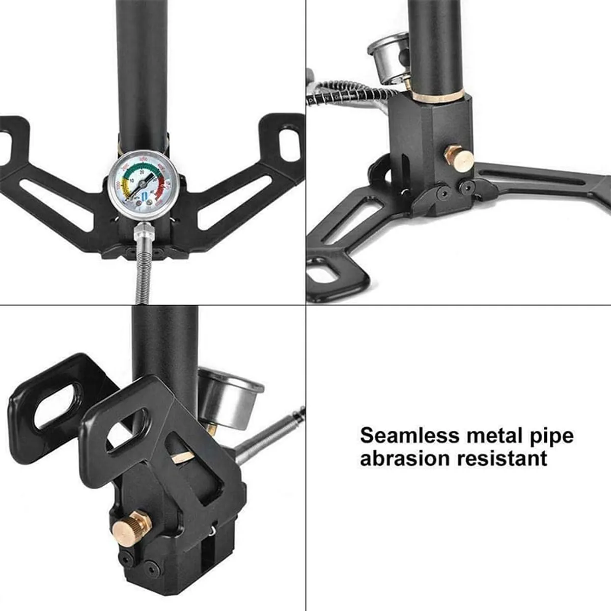 GENERICO - Bombín De Mano Para Bicicleta Negro 4 Etapas 4500 Psi