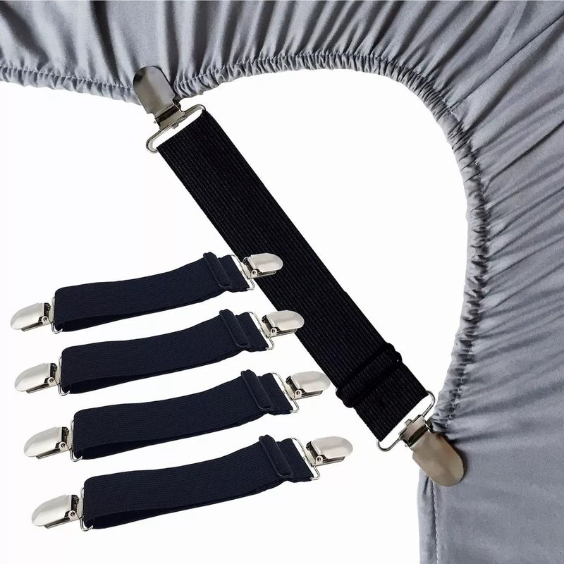 KUANGYE - Sujetadores De Sábana De Cama Correa Ajustable 8 Unidades