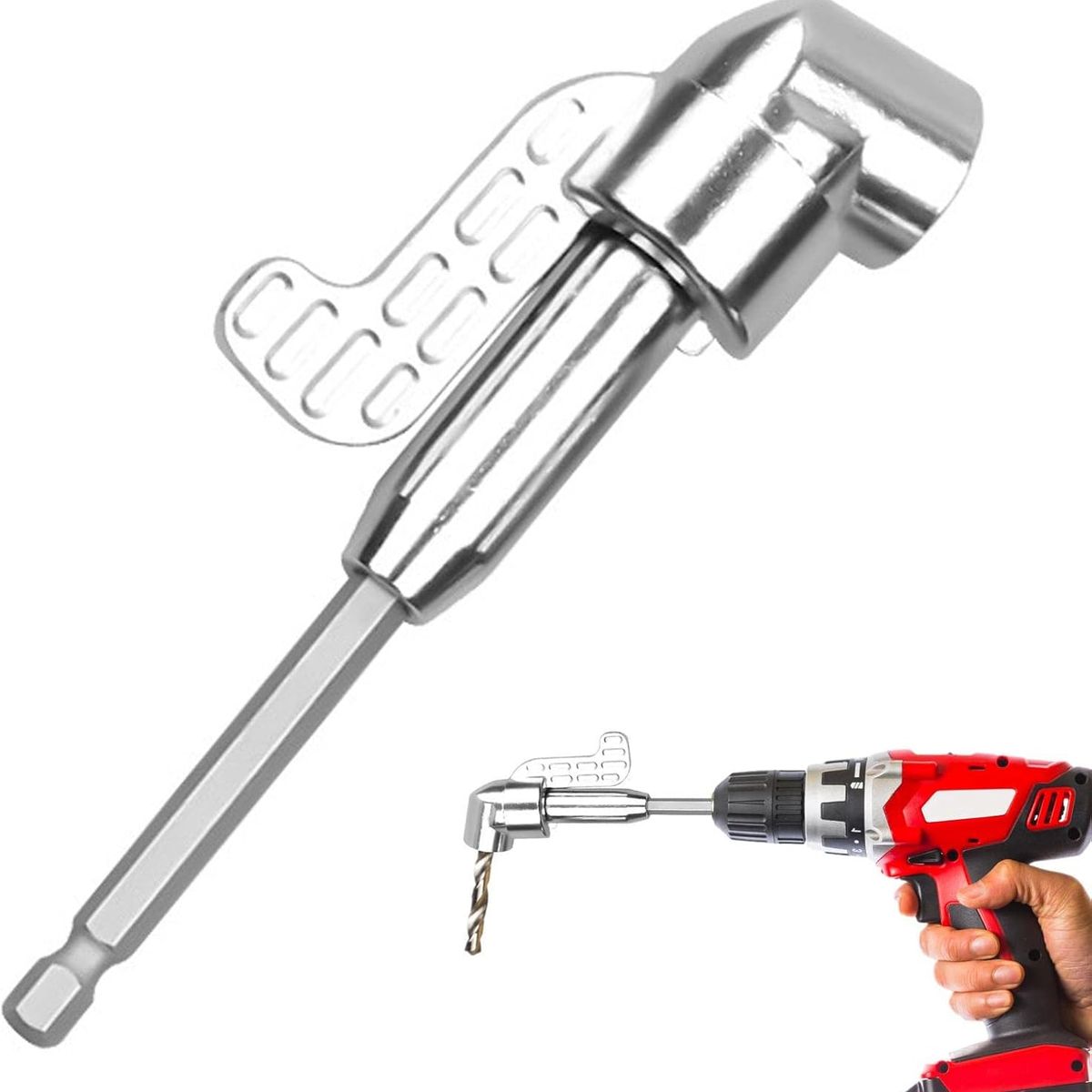 KUANGYE - Taladro destornillador de ángulo largo con adaptador de 90 grados