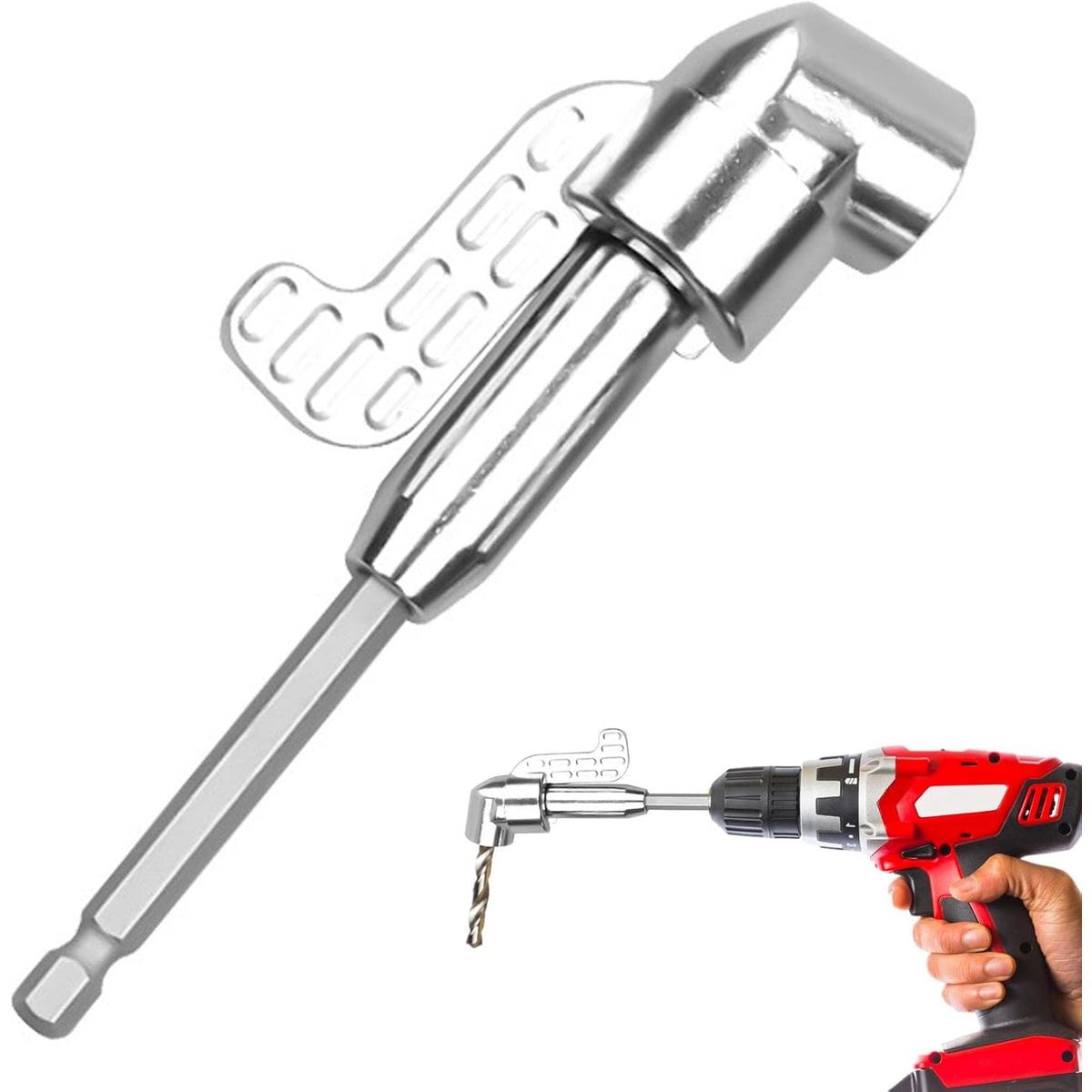 KUANGYE - Taladro destornillador de ángulo largo con adaptador de 90 grados