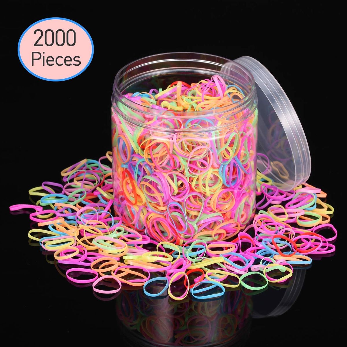 GENERICO - 2000pcs Mini Gomas Elásticas De Colores Para Ninas Con Caja