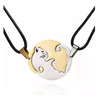 Collar Pareja Novios Gatos Corazon San Valentín Regalo Amor