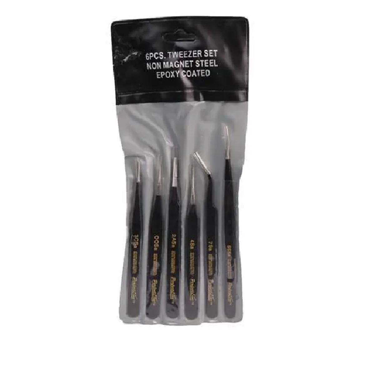 GENERICO - Set de 6 Pinzas Antiestática DURATOOL de Acero Inoxidable