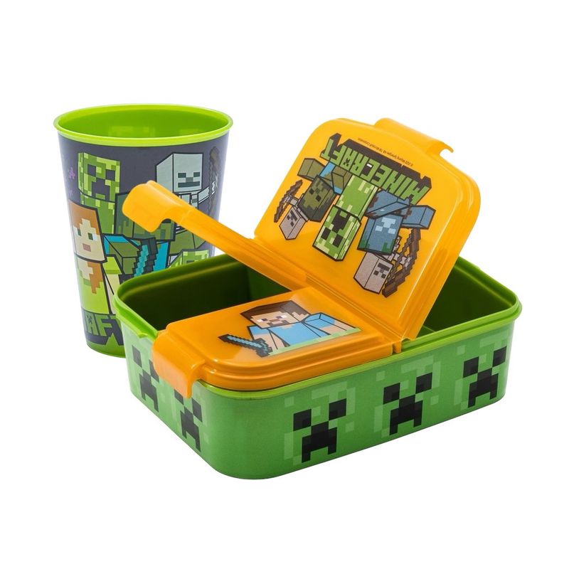 INTEK GAMES - Set Vaso + Porta Sandwich Minecraft Libre Bpa
