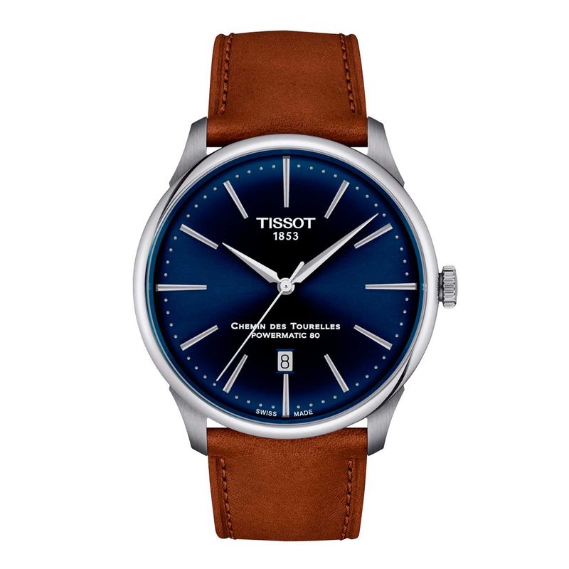 TISSOT - Reloj Tissot Chemin Des Tourelles Cuero Azul
