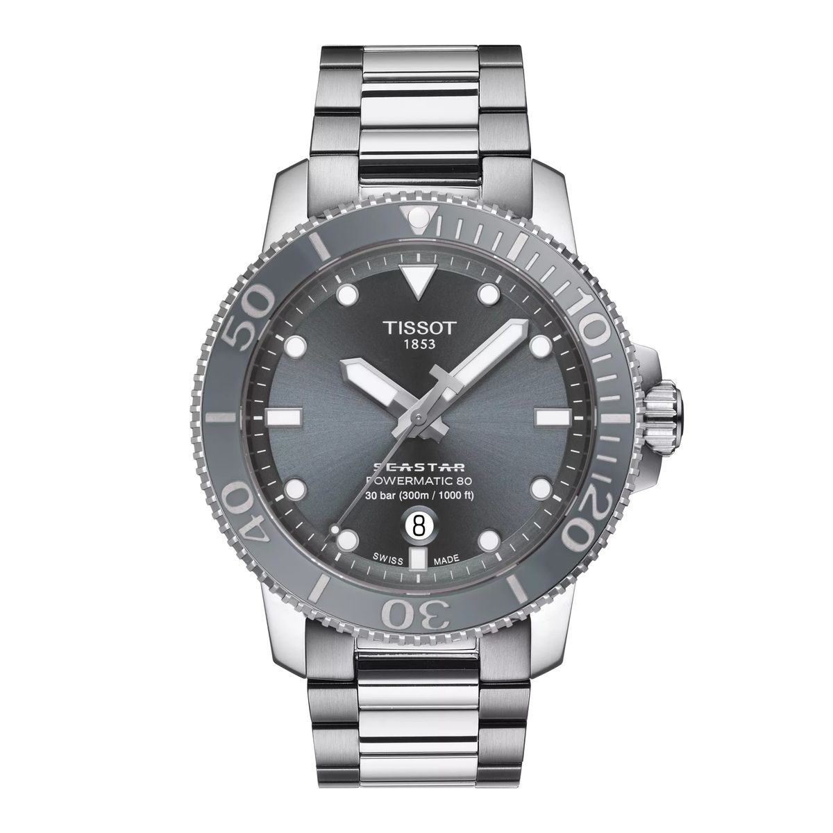 TISSOT - Reloj Tissot Seastar 1000 Powermatic 80 Gris