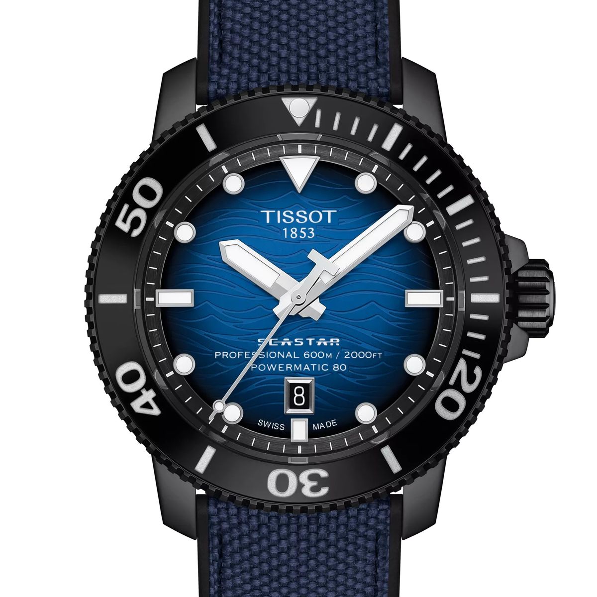 TISSOT - Reloj Tissot Seastar 2000 Professional Tela Azul