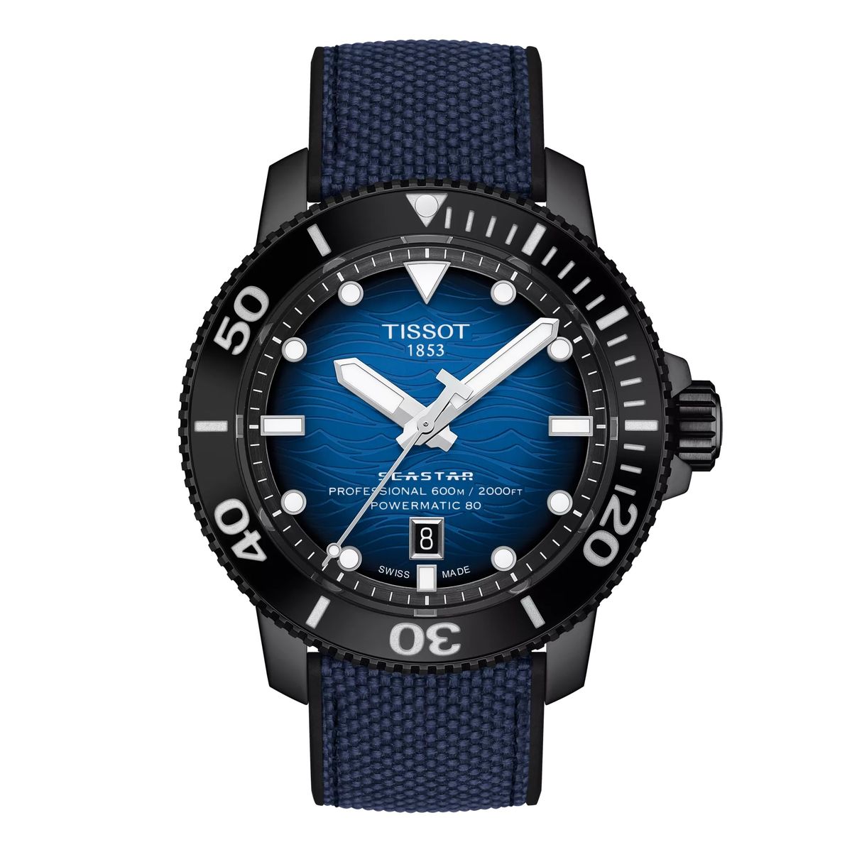 TISSOT - Reloj Tissot Seastar 2000 Professional Tela Azul
