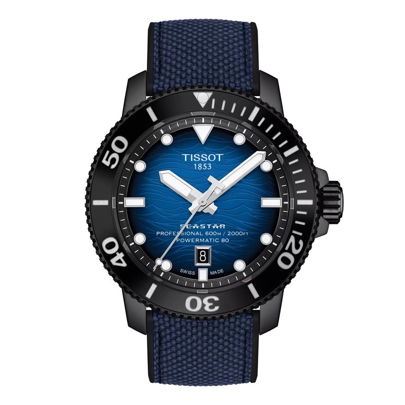 TISSOT - Reloj Tissot Seastar 2000 Professional Tela Azul