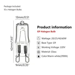 GENERICO - Pack 10 Bombillas Halógenas Led G9 Eco 60w