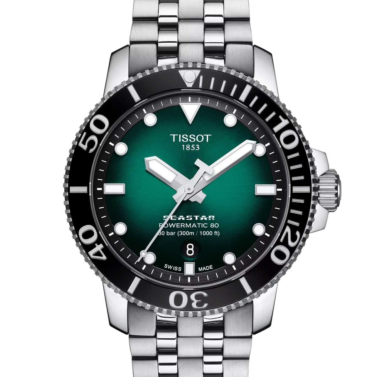 TISSOT - Reloj Tissot Seastar 1000 Powermatic 80 Acero Verde