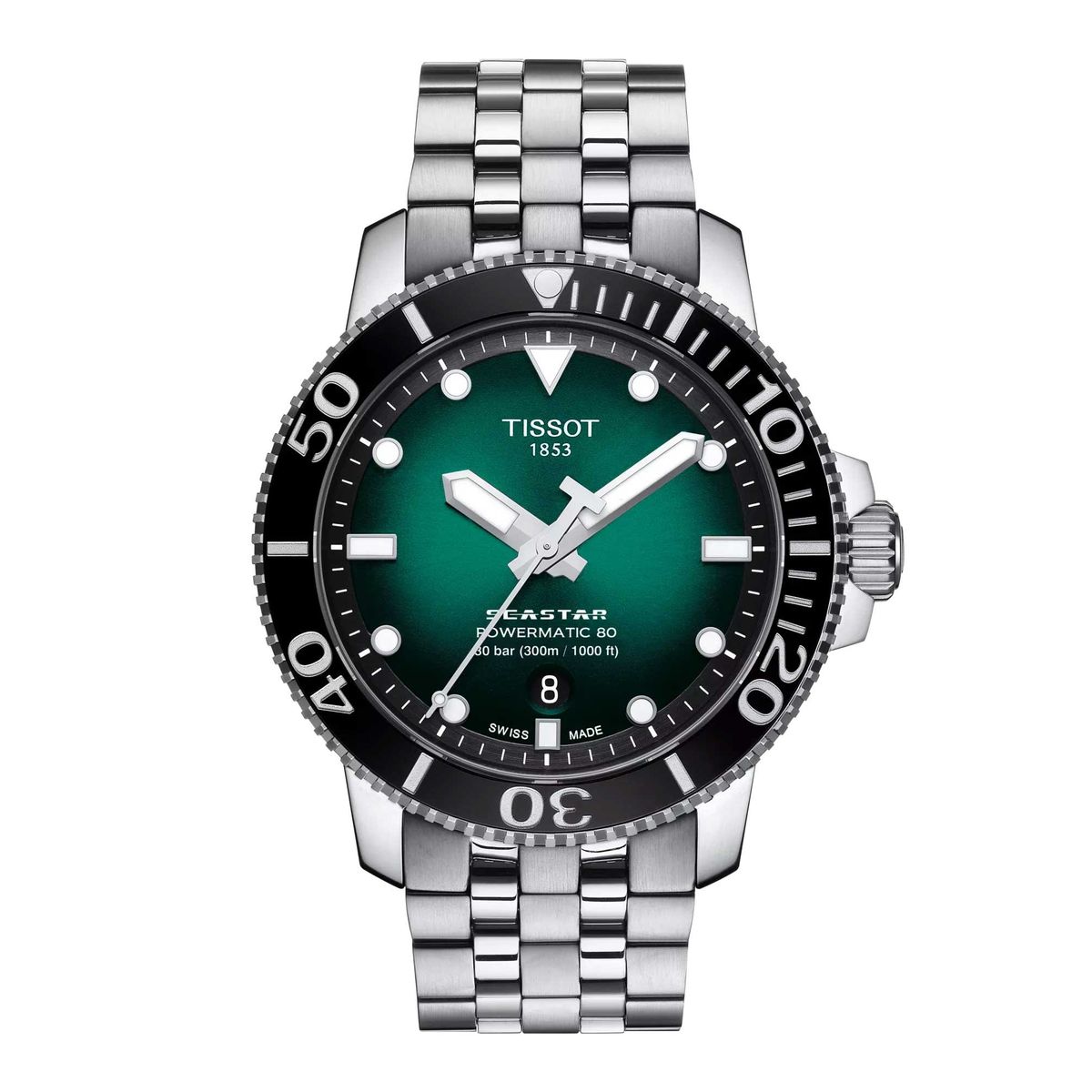 TISSOT - Reloj Tissot Seastar 1000 Powermatic 80 Acero Verde