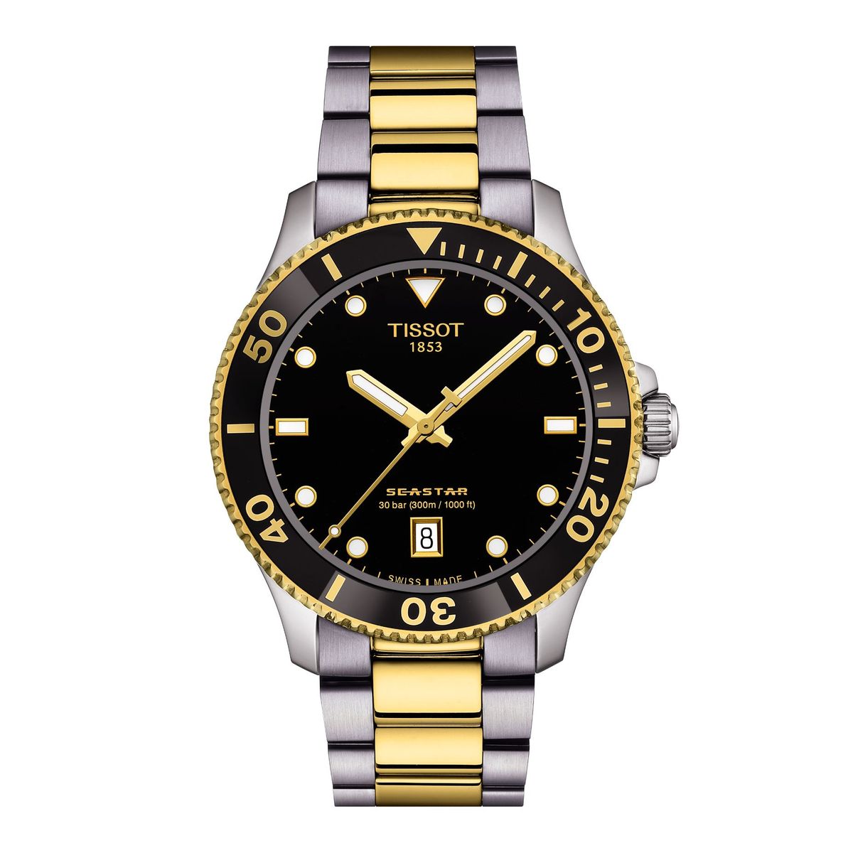 TISSOT - Reloj Tissot Seastar 1000 Acero Dorado