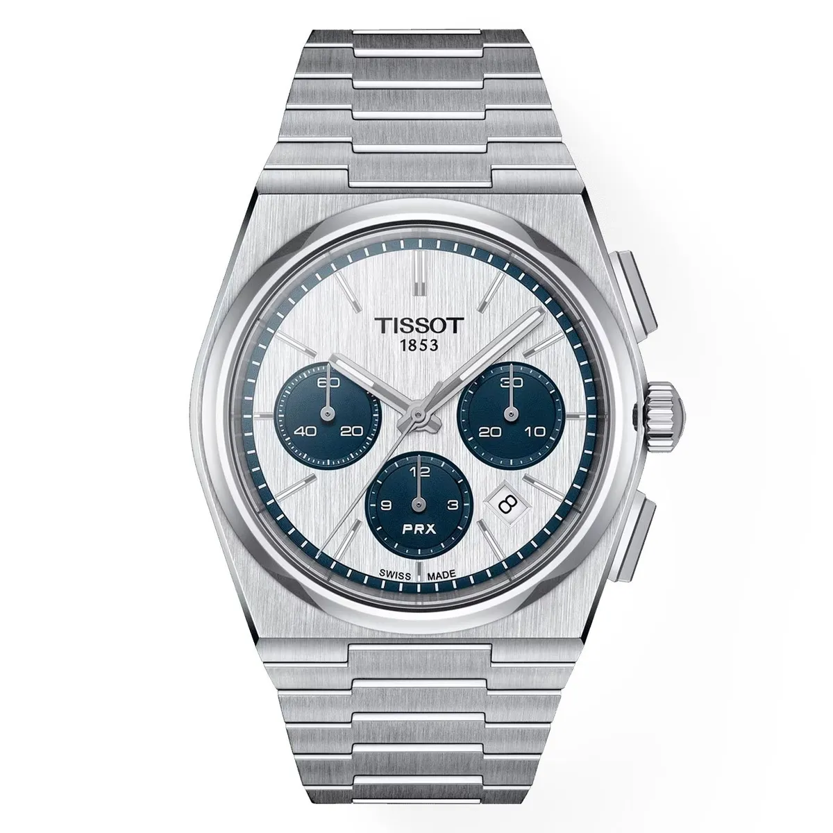 TISSOT - Reloj Tissot PRX 42mm Chrono Acero Blanco