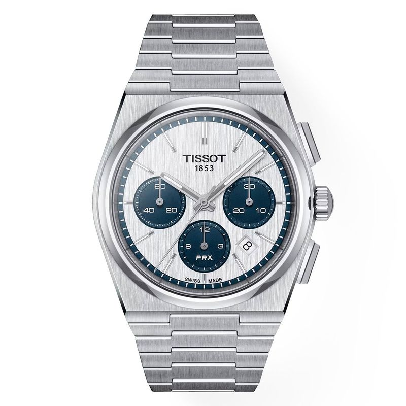 TISSOT - Reloj Tissot PRX 42mm Chrono Acero Blanco
