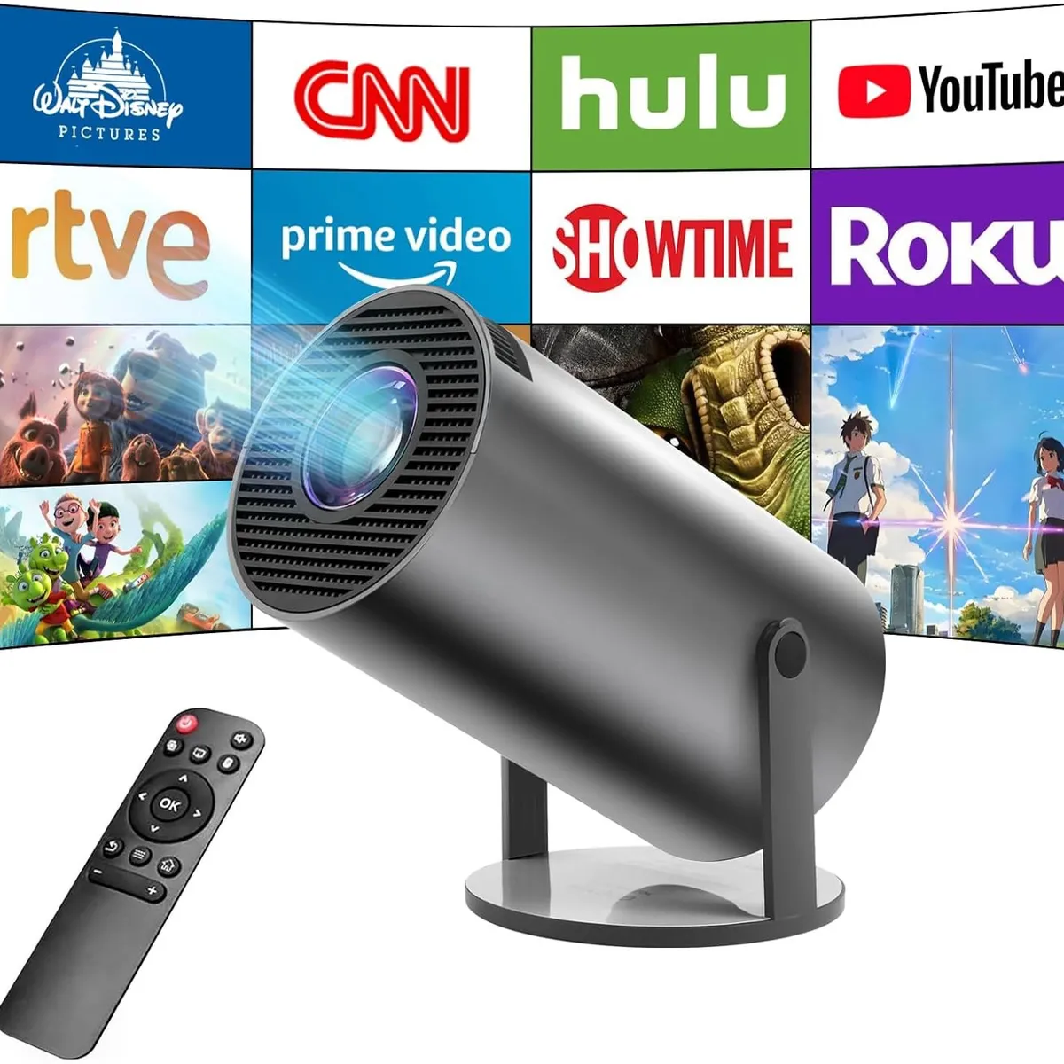 BLUEDREAMER - Proyector 4K Con Wifi 245gCompatible Con Full HD 1080P