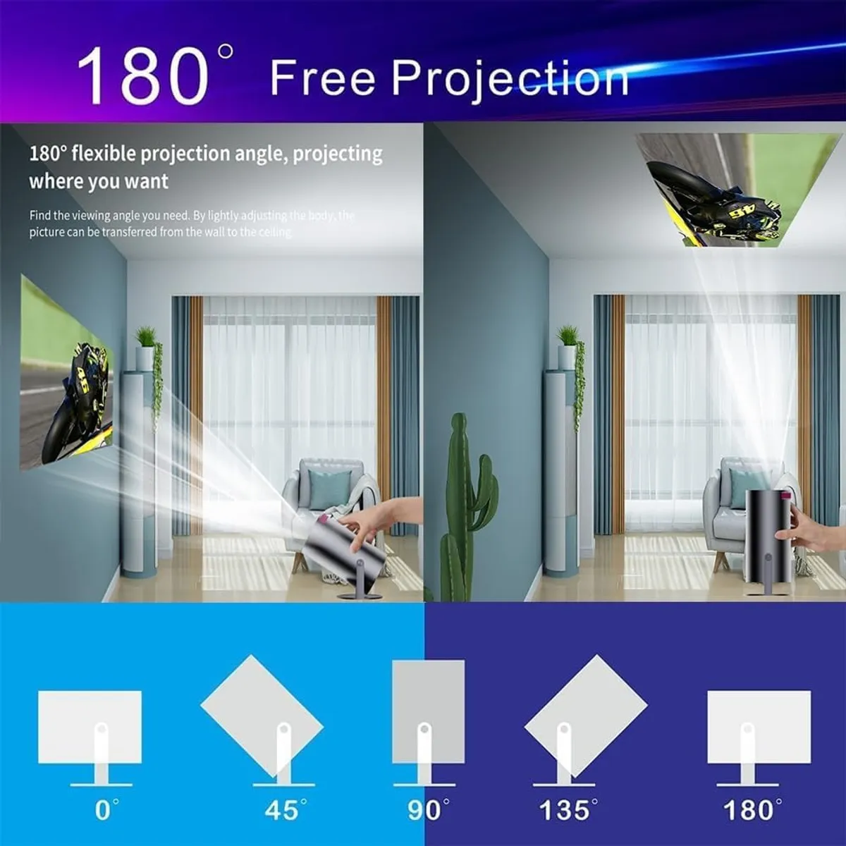 BLUEDREAMER - Proyector 4K Con Wifi 245gCompatible Con Full HD 1080P