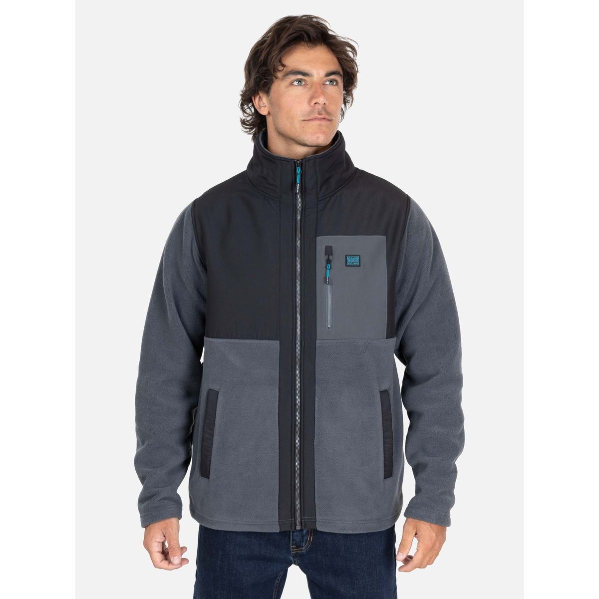 MAUI AND SONS - Poleron Micropolar Tripic Gris Hombre Maui And Sons - Gris