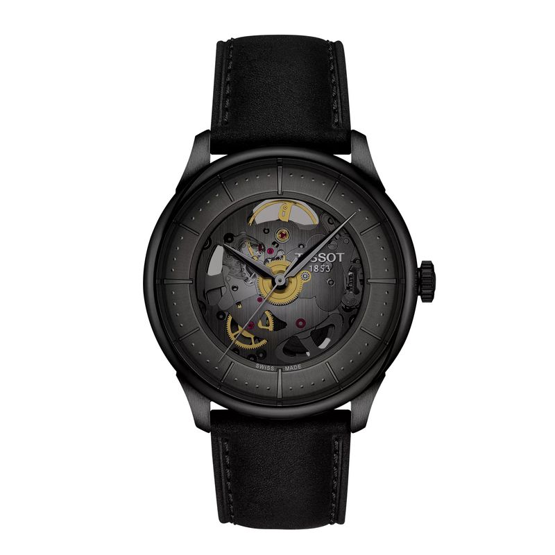 TISSOT - Reloj Tissot Chemin Des Tourelles Skeleton Negro