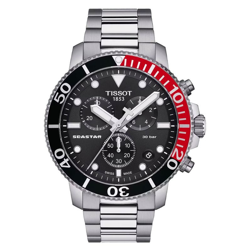 TISSOT - Reloj Tissot Seastar 1000 Chronograph Acero Rojo