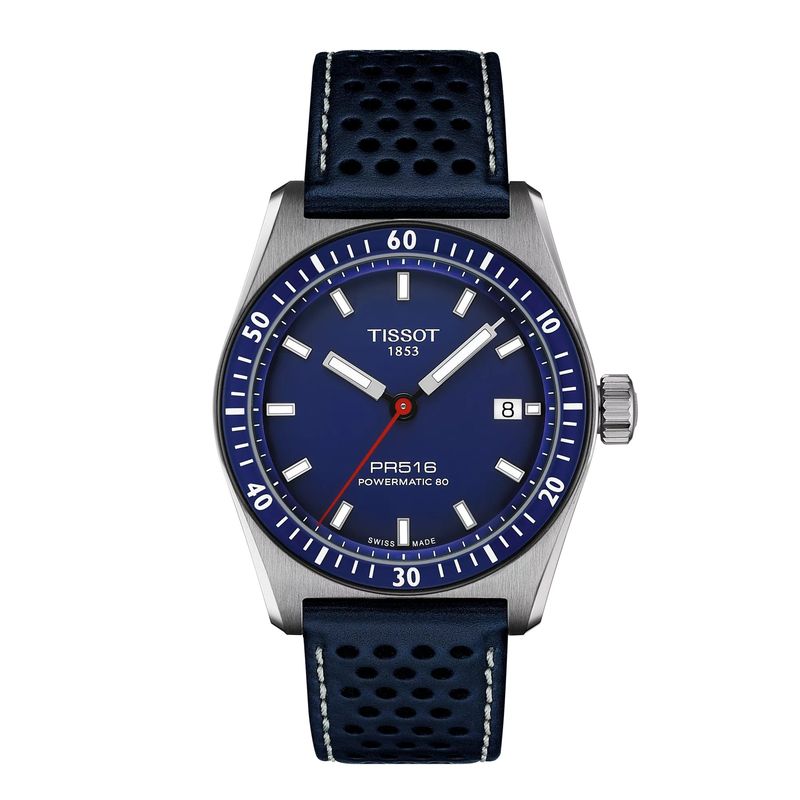 TISSOT - Reloj Tissot PR516 Powermatic 80 Cuero Azul