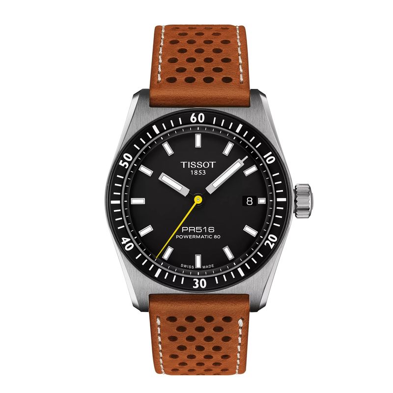TISSOT - Reloj Tissot PR516 Powermatic 80 Cuero Light Brown