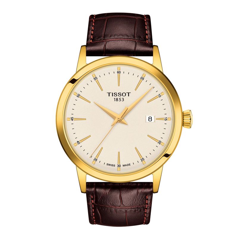 TISSOT - Reloj Tissot Classic Dream Cuero Dorado