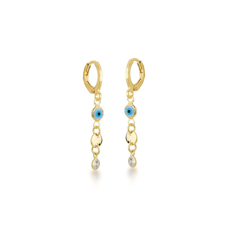 MARRO - Aros argolla con aplicacion colgante enchapado en oro 18K