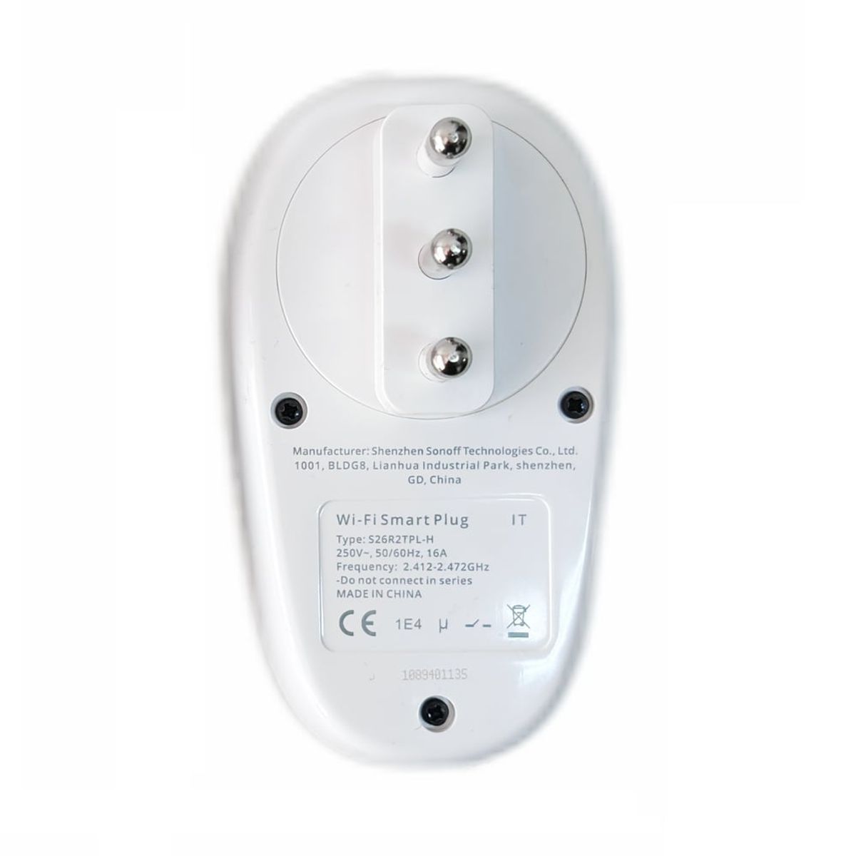 SONOFF - Enchufe WiFi Sonoff S26 R2 4000W/16A Patas Grandes