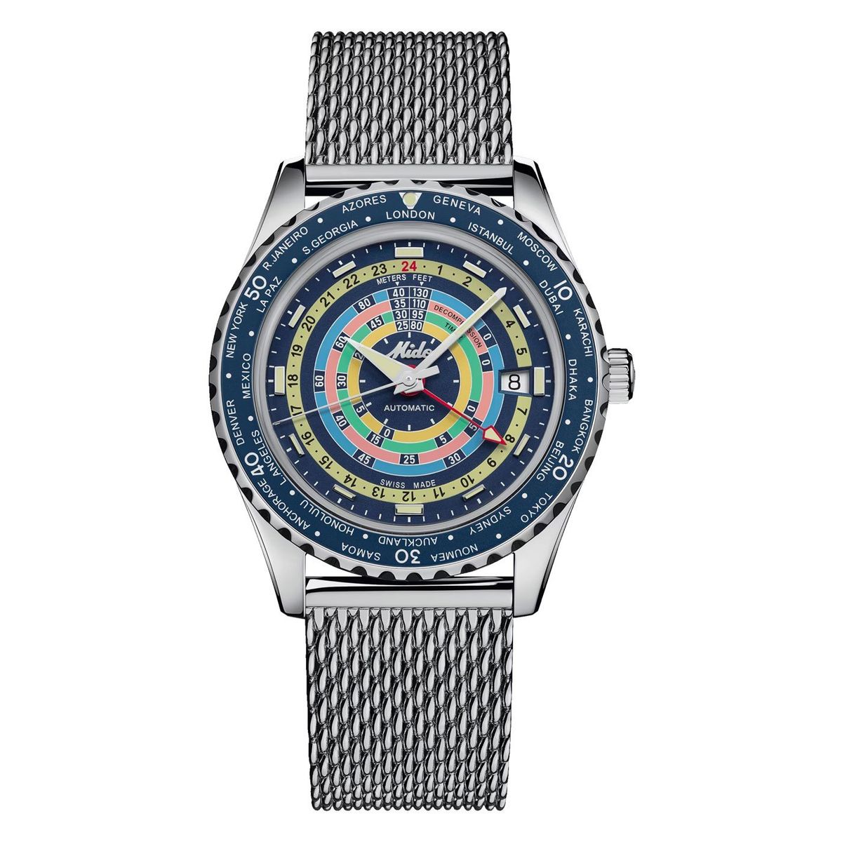 MIDO - Reloj Mido Ocean Star Decompression Worldtimer Azul