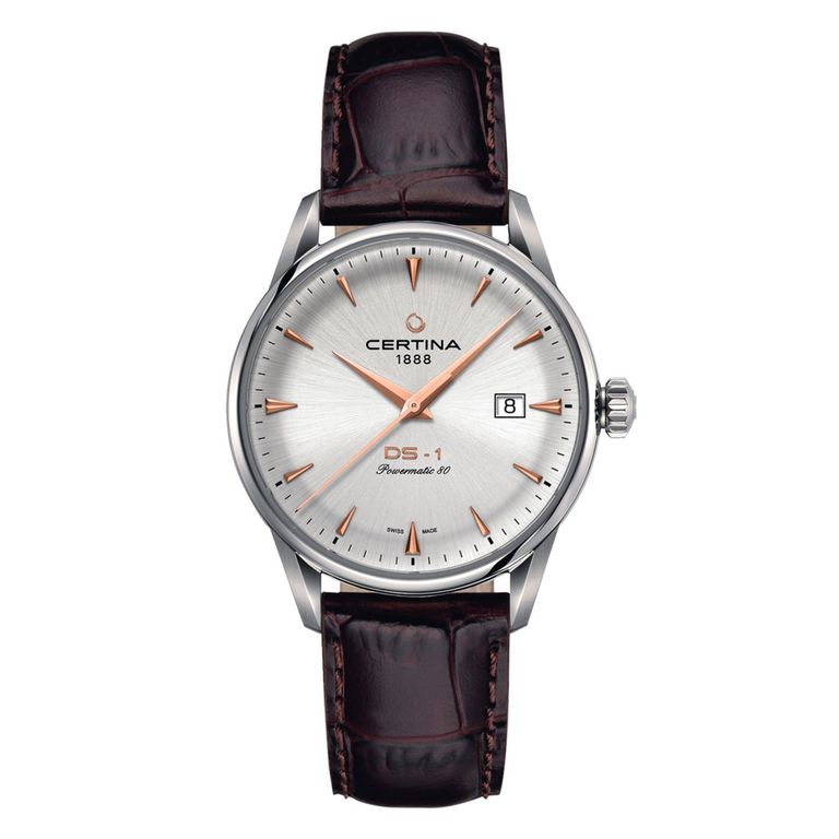 Reloj DS-1 Cuero Cafe Plateado TALLA UNICA