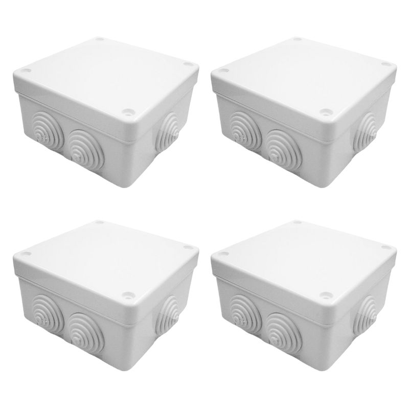 GENERICO - Pack 4 cajas Estanca atornillable 100x100X60 con conos.