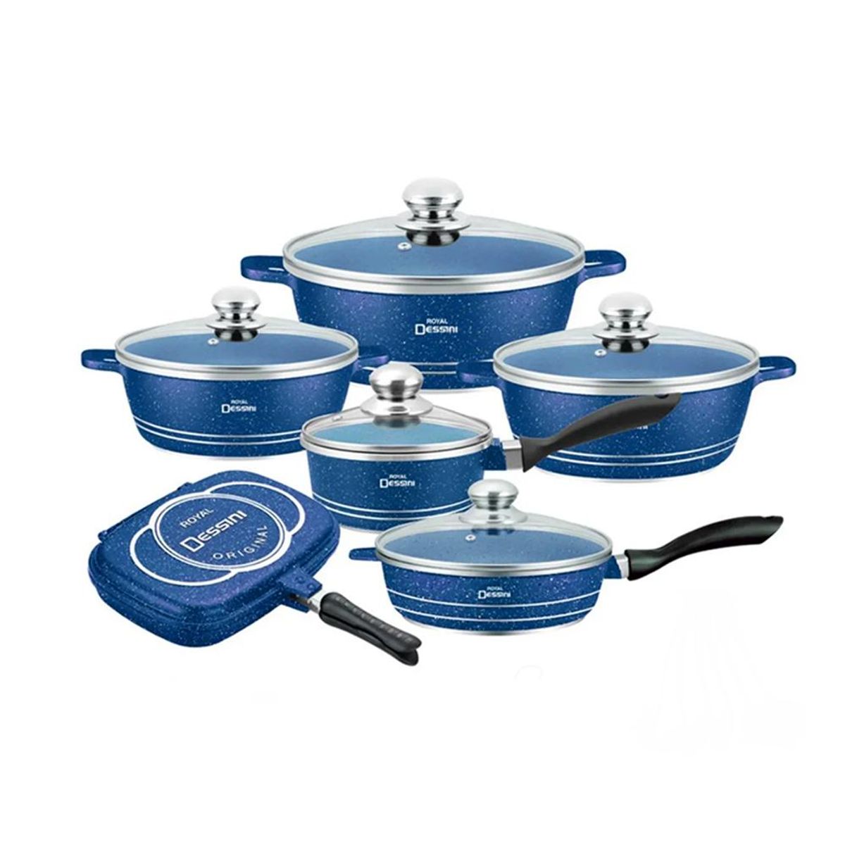 GENERICO - Juego de Ollas Granito Bateria de Cocina 23 piezas Azul