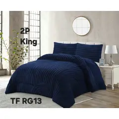 GENERICO - Cobertor texturizado linea con chiporro 230x250 + funda de almohada