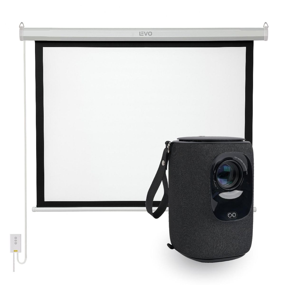 LEVO - Proyector Portatil Nova 9000lm + Telón 80" Eléctrico LEVO