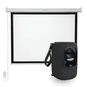 LEVO - Proyector Portatil Nova 9000lm + Telón 80" Eléctrico