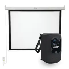 LEVO - Proyector Portatil Nova 9000lm + Telón 60" Eléctrico