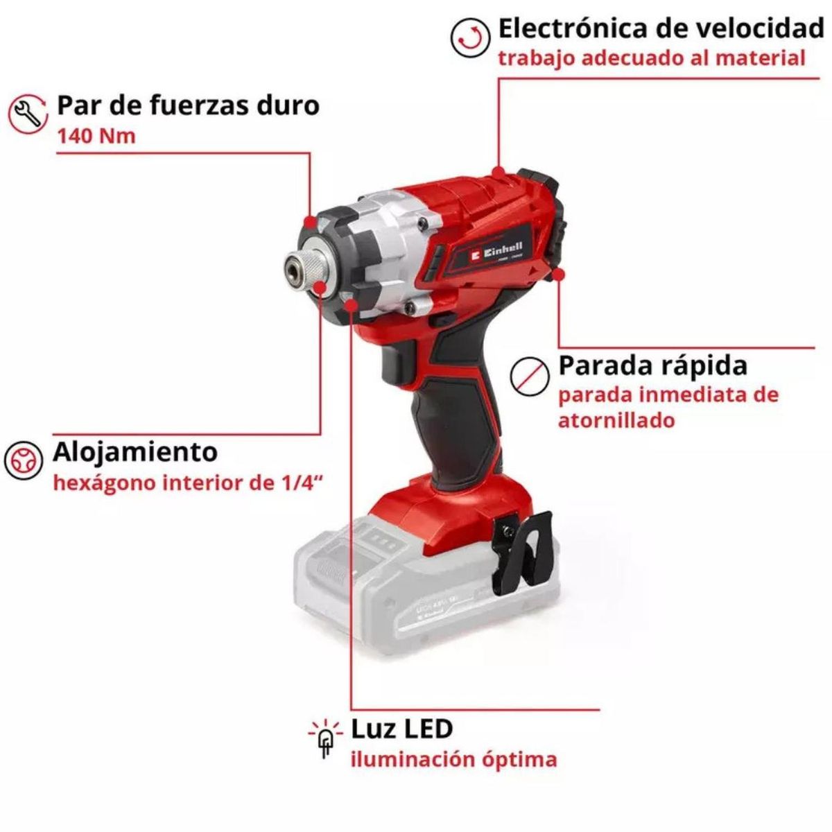 EINHELL - Atornillador Impacto Einhell Te-ci 18 Li Solo - Envío Gratis