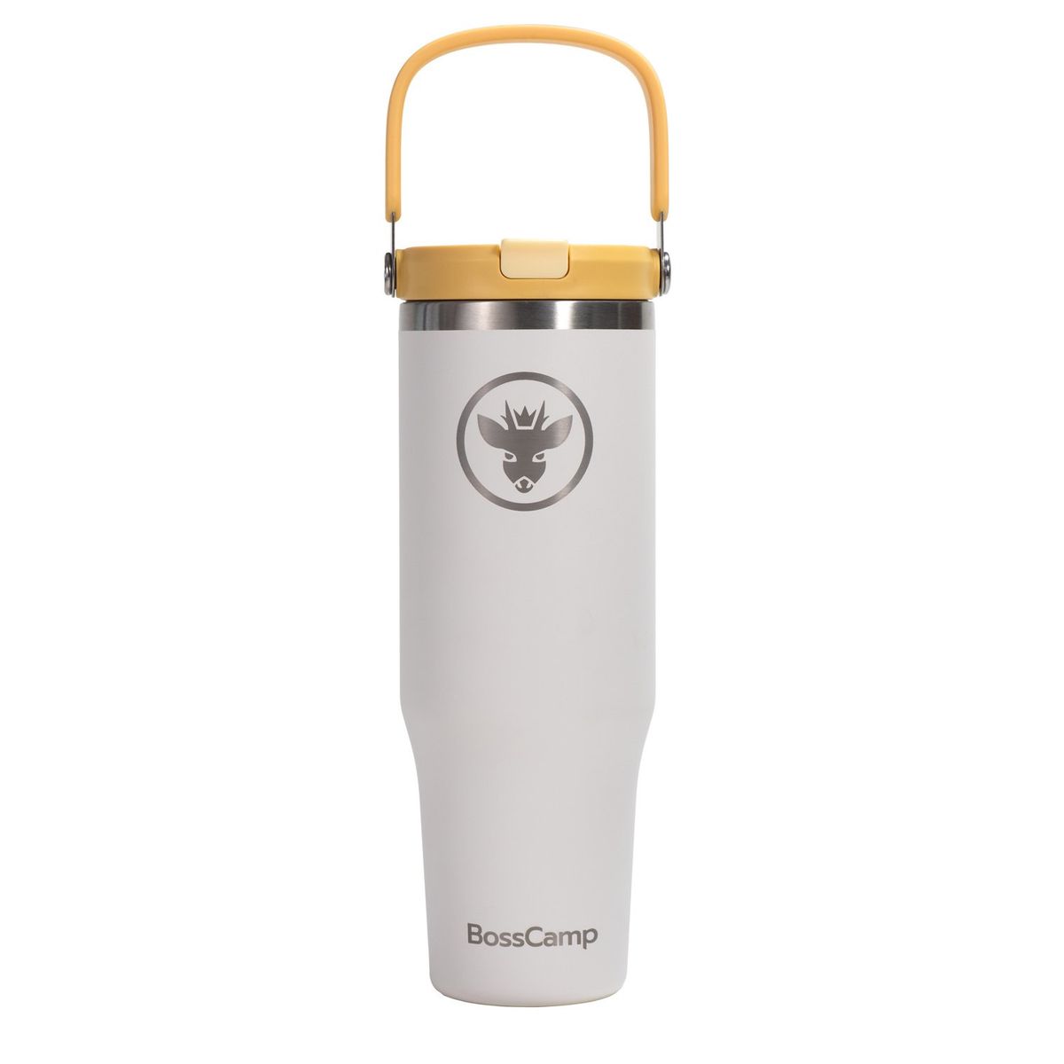 BOSSCAMP - Vaso Termico Mug Termo BossCamp 1200ml Tapa 2 en 1 Blanco
