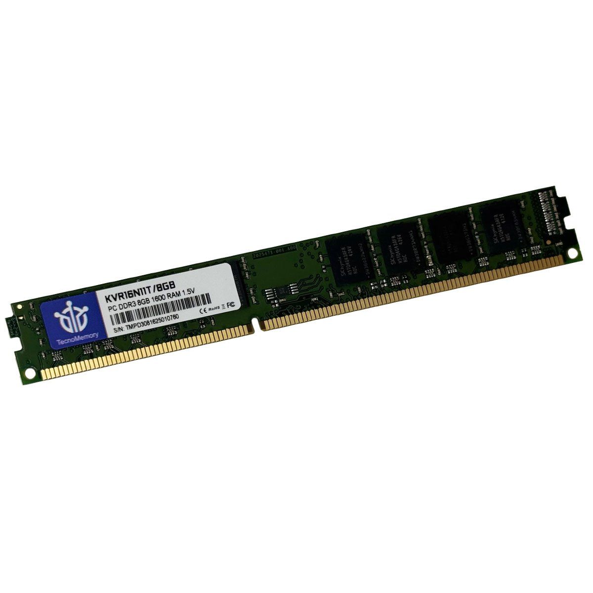 GENERICO - TecnoMemory PC DDR3 8GB 1600 ram 1,5v KVR16N11T/8GB