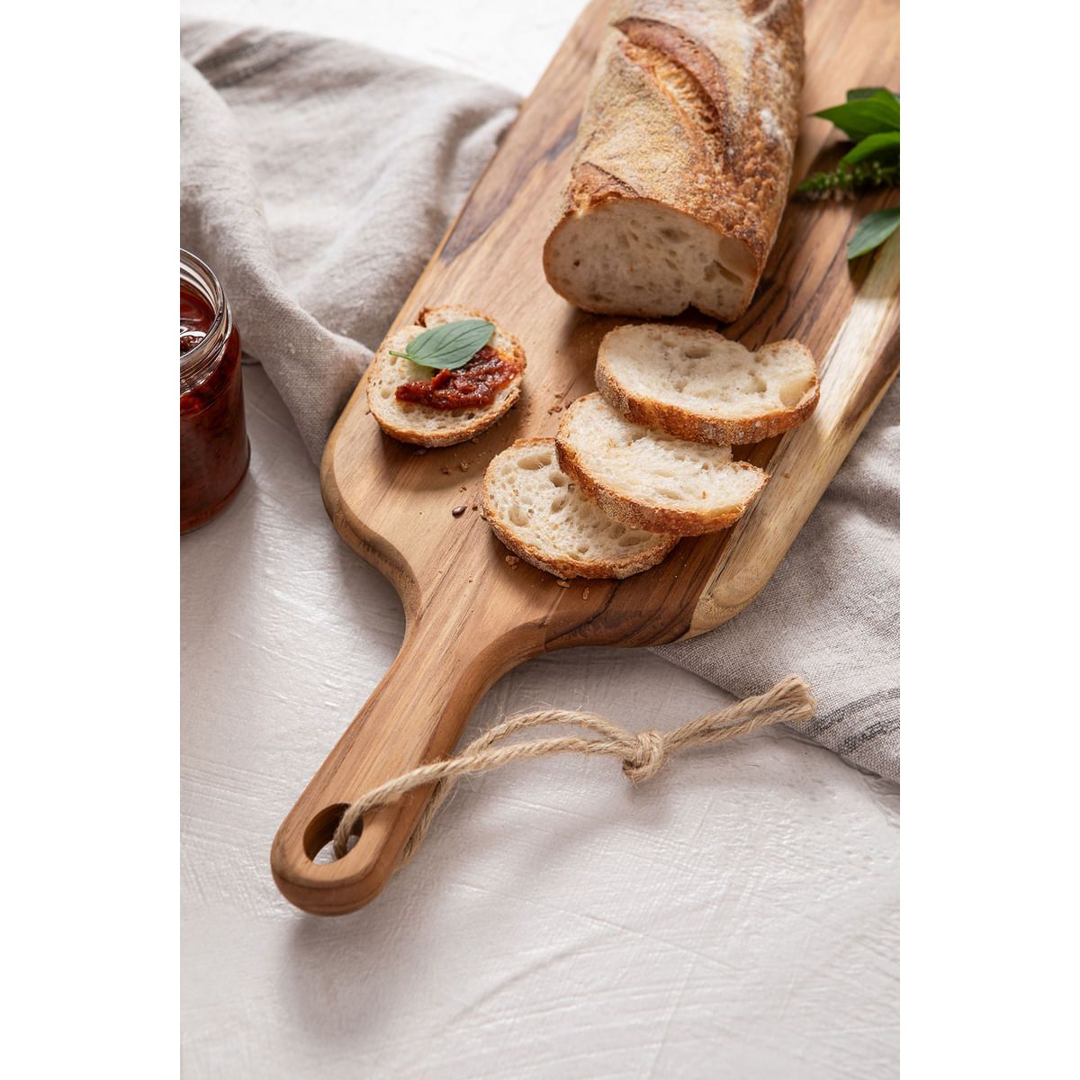 TRAMONTINA - Placa de Pruebas de Teca con Mango Tramontina Provence 48x19,5 cm