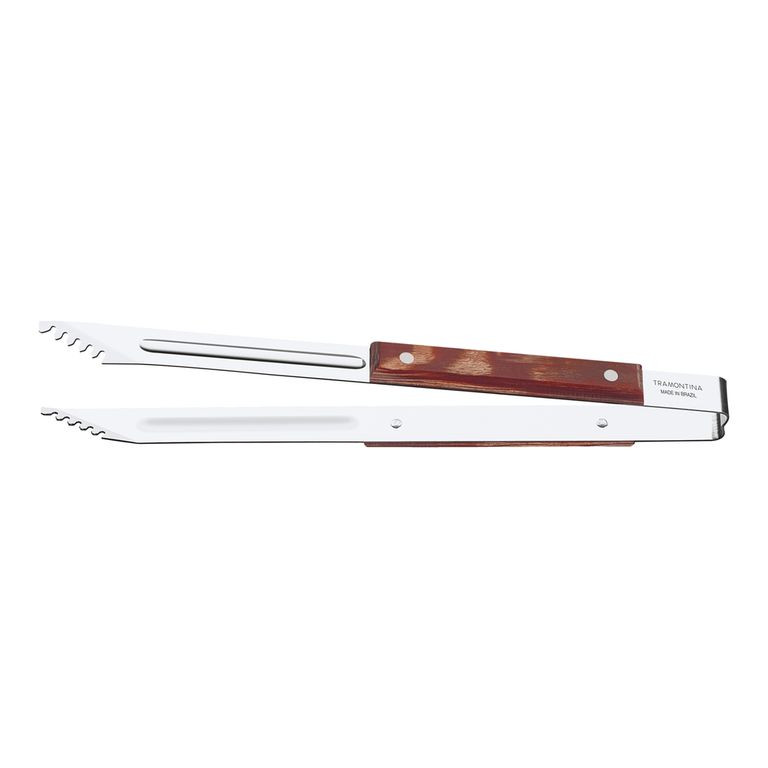 Pinza para Carne Churrasco con Lámina de Acero Inoxidable y Mango de Madera Tratada Polywood Rojo