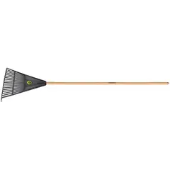TRAMONTINA - Escoba Plástica Negra con 18 Dientes y Mango de Madera 120 cm