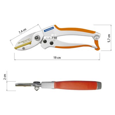 Imagen 2 del producto Tijera de Podar Profesional Tipo Anvil de Acero con Mango Forrado de Goma