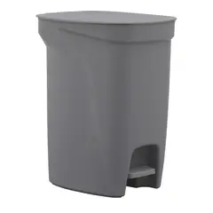 TRAMONTINA - Basurero Compact Pedal en Polipropileno Gris con Asta en Acero Galvanizado 10L
