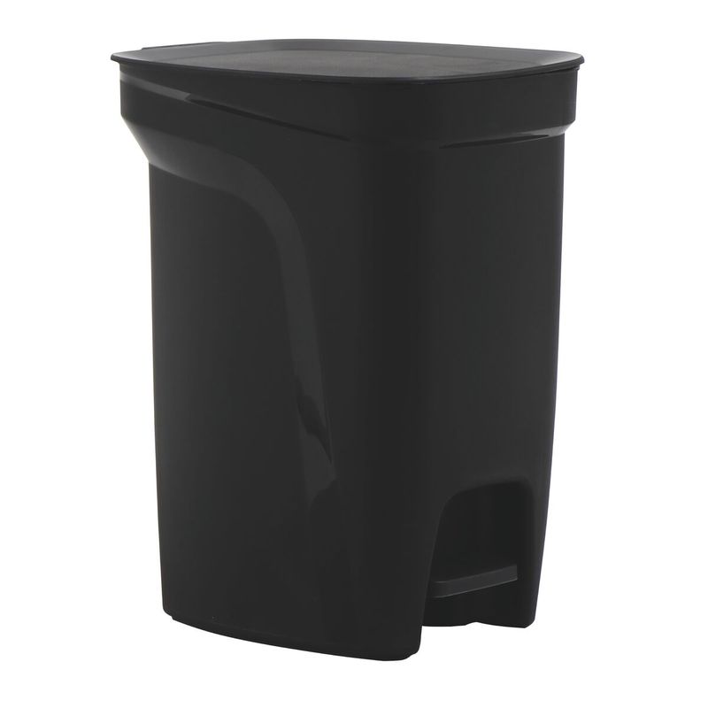 TRAMONTINA - Basurero Tramontina Compact Pedal en Polipropileno Negro con Asta en Acero Galvanizado 10 L