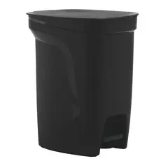 TRAMONTINA - Basurero Compact Pedal en Polipropileno Negro con Asta en Acero Galvanizado 10 L