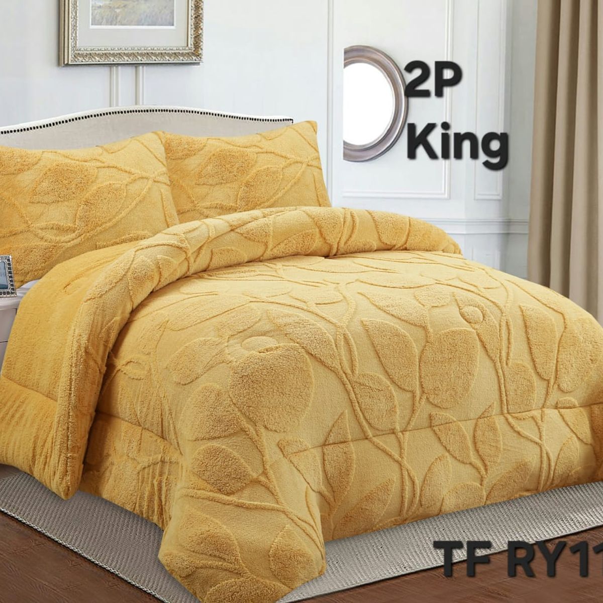 GENERICO - Cobertor texturizado linea con chiporro 230x250 +  funda de almohada